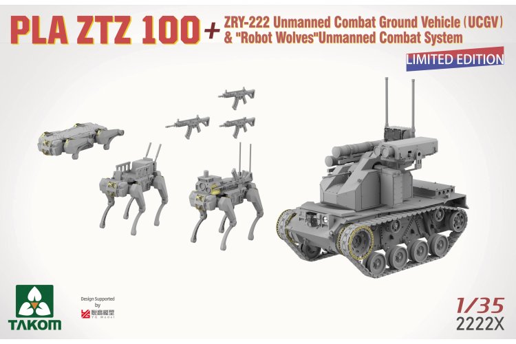 1:35 Takom 2222X PLA ZTZ 100 with ZRY-222 UCGV & Robot Wolves Combat System &ndash; Chinese Tank - Tak2222x 8 - TAK2222X