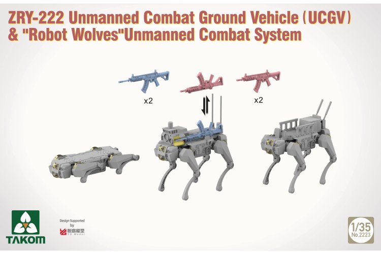 1:35 Takom 2223 ZRY-222 Unmanned Combat Ground Vehicle met Robot Wolves - Chinees Militair Voertuig - Tak2223 6 - TAK2223