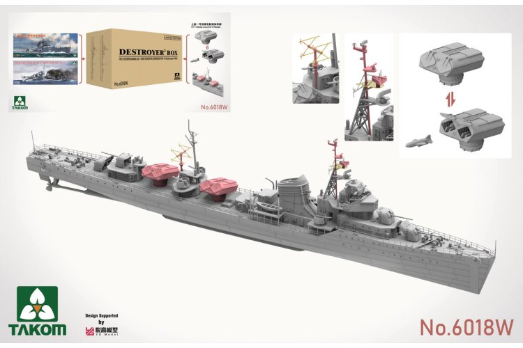 1:350 Takom 6018W Destroyer BIG BOX - Chinese Type 07 Torpedobootjager - Sovjet PR.7 Gremyashchiy - SY-1 - Tak6018w 3 - TAK6018W