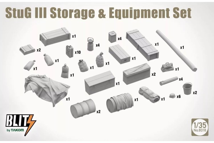 1:35 Takom 8018 StuG III opberg- en uitrustingsset - Tak8018 2 - TAK8018