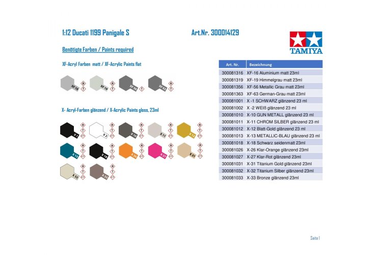 1:12 Tamiya 14129 Ducati 1199 Panigale S - Motorfiets - Tam14129 10 - TAM14129