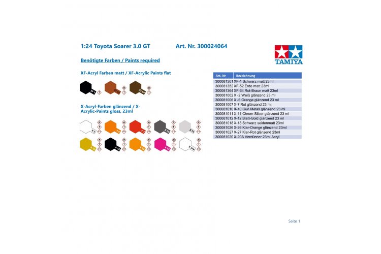 1:24 Tamiya 24064 Toyota Soarer 3.0 GT Limited - 1985 - Tam24064verf - TAM24064