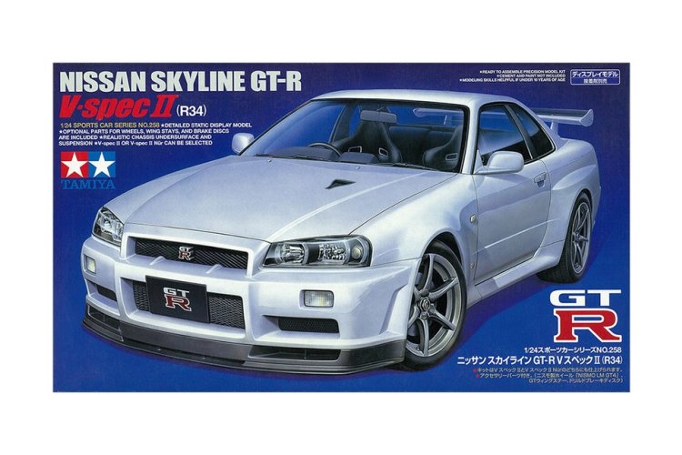 1:24 Tamiya 24258 Nissan Skyline GT-R - V-Spec II R34 2000 - Japanse Auto - Tam24258 1 - TAM24258