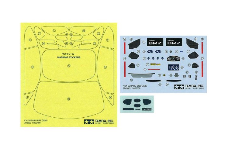 1:24 Tamiya 24362 Subaru BRZ (ZD8) Car - Tam24362 decals - TAM24362