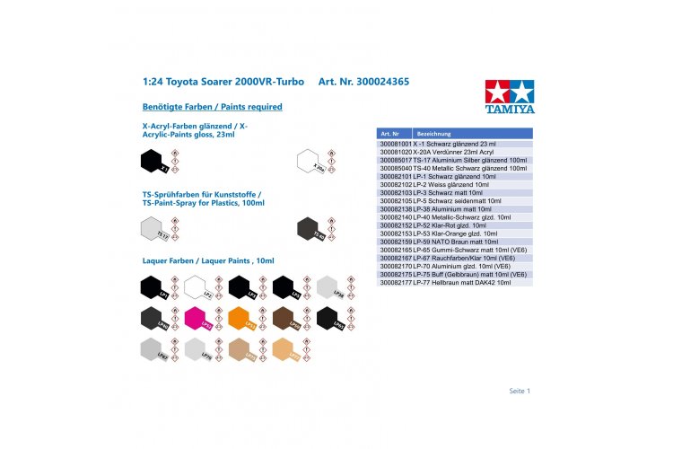 1:24 Tamiya 24365 Toyota Soarer 2000VR-Turbo Auto - Tam24365 3 - TAM24365