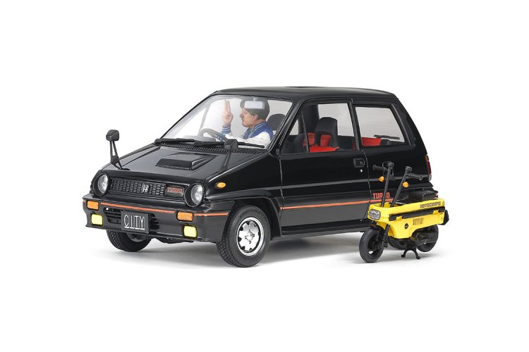 1:24 Tamiya 24369 Honda City Turbo met Honda Motocompo - Auto - Tam24369 1 - TAM24369