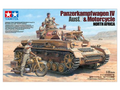 1:35 Tamiya 25208 Panzerkampfwagen IV Ausf F & Motorcycle North Africa - Tam25208 - TAM25208