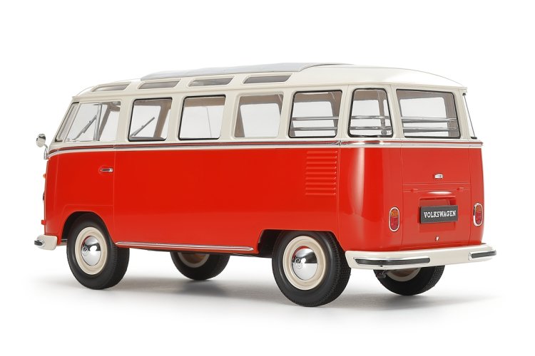 1:24 Tamiya 28101 Volkswagen Type 2 T1 Samba - Rood/Wit - Clic Loc - Duitse Klassieke Bus - Tam28101 3 - TAM28101