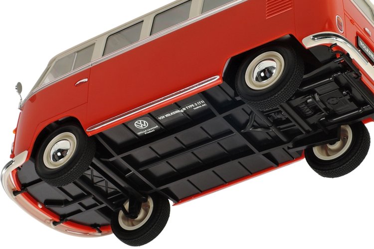 1:24 Tamiya 28101 Volkswagen Type 2 T1 Samba - Rood/Wit - Clic Loc - Duitse Klassieke Bus - Tam28101 7 - TAM28101