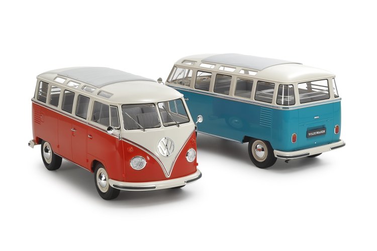 1:24 Tamiya 28101 Volkswagen Type 2 T1 Samba - Rood/Wit - Clic Loc - Duitse Klassieke Bus - Tam28101 8 - TAM28101