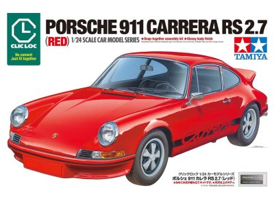 1:24 Tamiya 28104 Porsche 911 Carrera RS 2.7 - Rood - Clic Loc - Duitse Klassieke Sportauto - Tam28104 1 - TAM28104