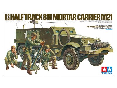 1:35 Tamiya MM183 M21 81 mm Mortar Carrier WWII - Amerikaanse Halfrups Mortierdrager met 4 Figuren - Tam35083 1 - TAM35083