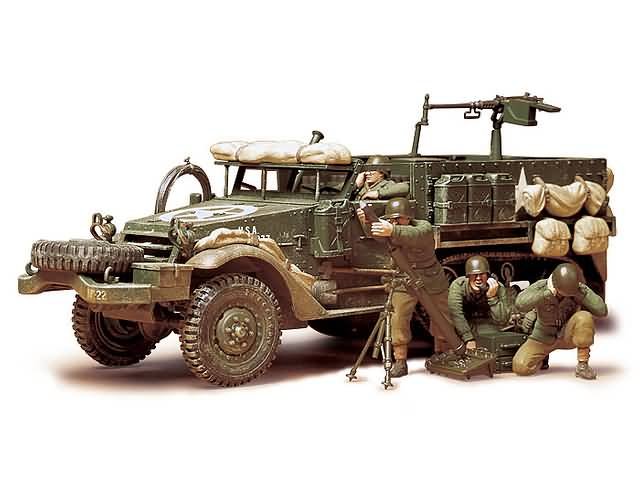 1:35 Tamiya MM183 M21 81 mm Mortar Carrier WWII - Amerikaanse Halfrups Mortierdrager met 4 Figuren - Tam35083 2 - TAM35083