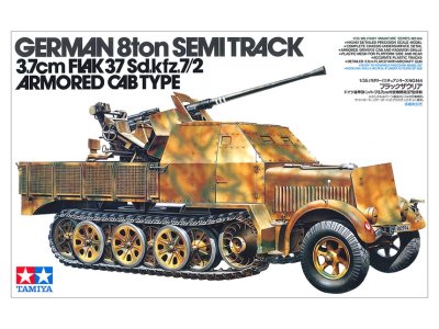 1:35 Tamiya 35144 Semi-Track 8 Ton 3.7cm Flak 37 Sd.Kfz.7/2 - Armored Cab Type WWII - Duits Luchtafweervoertuig - Tam35144 1 - TAM35144