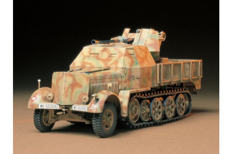 1:35 Tamiya 35144 Semi-Track 8 Ton 3.7cm Flak 37 Sd.Kfz.7/2 - Armored Cab Type WWII - Duits Luchtafweervoertuig - Tam35144 2 - TAM35144