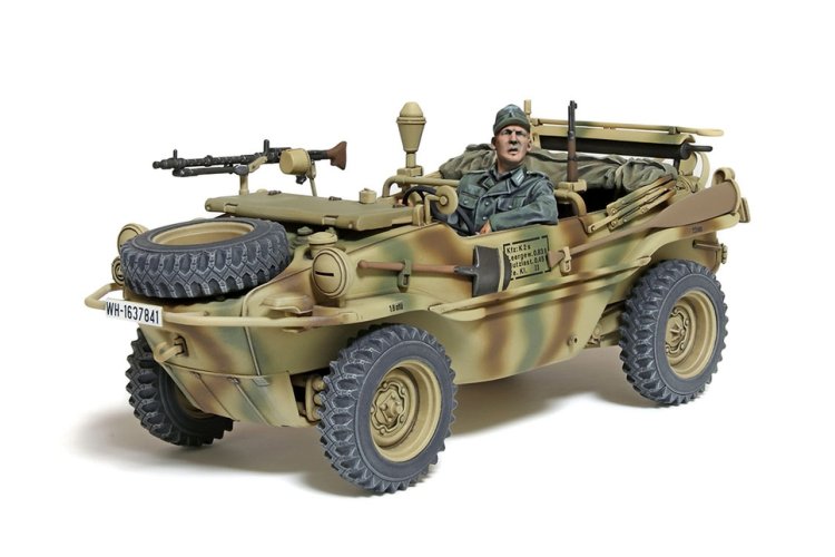 1:35 Tamiya 35393 Volkswagen Schwimmwagen Type 166 Wide Wheel Version WWII &ndash; 2 Figures &ndash; German Amphibious Vehicle - Tam35393 3 - TAM35393