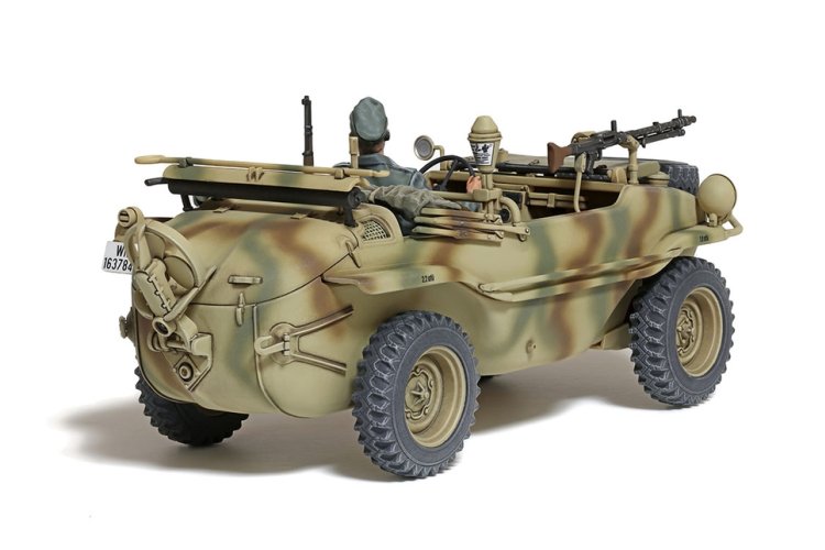 1:35 Tamiya 35393 Volkswagen Schwimmwagen Type 166 Wide Wheel Version WWII &ndash; 2 Figures &ndash; German Amphibious Vehicle - Tam35393 4 - TAM35393