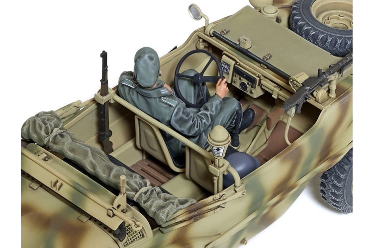 1:35 Tamiya 35393 Volkswagen Schwimmwagen Type 166 Wide Wheel Version WWII &ndash; 2 Figures &ndash; German Amphibious Vehicle - Tam35393 5 - TAM35393