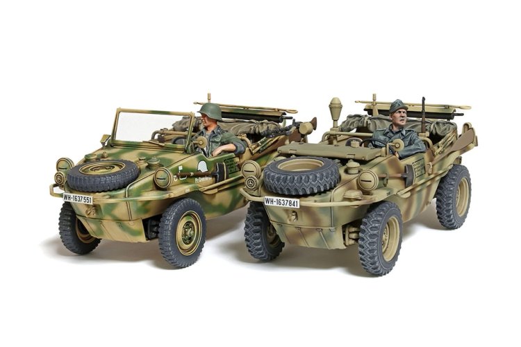 1:35 Tamiya 35393 Volkswagen Schwimmwagen Type 166 Wide Wheel Version WWII &ndash; 2 Figures &ndash; German Amphibious Vehicle - Tam35393 7 - TAM35393