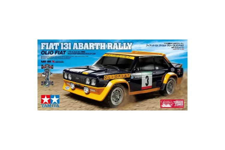 1:10 Tamiya 47494 RC Fiat 131 Abarth Rally Olio Fiat - MF-01X - with Painted Body - Tam47494 1 - TAM47494