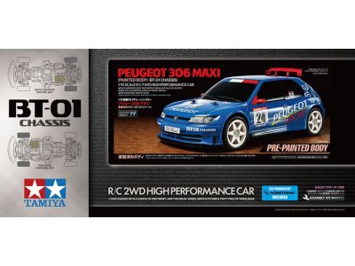 1:10 Tamiya 47513 RC Auto - Peugeot 306 Maxi - BT-01 - Voorgelakte Carrosserie - Tam47513 1 - TAM47513