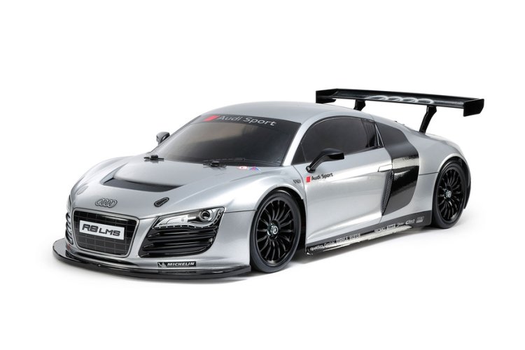 1:10 Tamiya 47517 RC Auto - Audi R8 LMS 2008 - TT02 - Zilvergelakte Carrosserie - Tam47517 2 - TAM47517