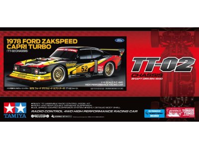 1:10 Tamiya 47526 RC Auto - 1978 Ford Zakspeed Capri Turbo Mampe - TT-02 Chassis - Tamiya Cup NL Certificaat - Tam47526 1 - TAM47526