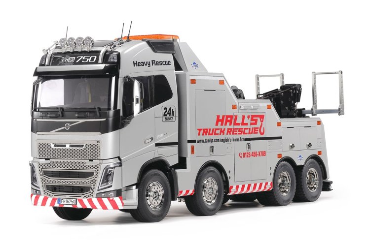 1:14 Tamiya 47528 RC Vrachtwagen - Volvo FH16 Globetrotter 750 8x4 Sleepwagen - Pre-painted - Tam47528 2 - TAM47528