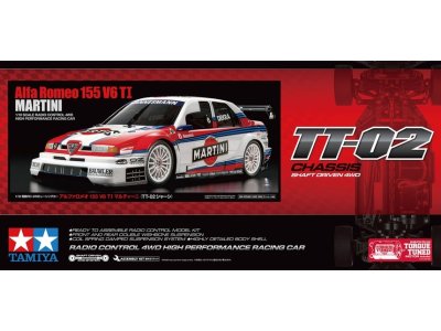 1:10 Tamiya 58606 RC  Alfa Romeo 155 V6 TI Martini - TT-02 - Certificaat - Tam58606 1 - TAM58606