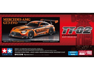 1:10 Tamiya 58750 RC Auto - Mercedes-Amg GT3 Evo - TT-02 - Tam58750 1 - TAM58750