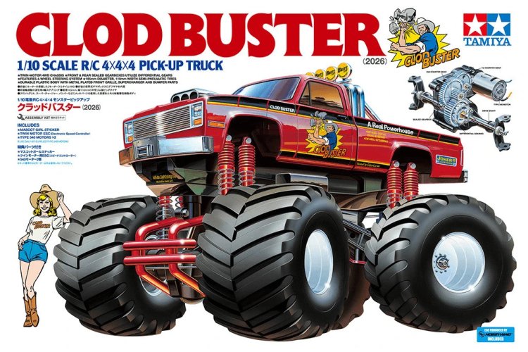 1:10 Tamiya 58762 RC Monster Truck - Clod Buster 4x4x4 Pick-up Truck 2026 - 4WD and 4WS Chassis - Tam58762 11 - TAM58762