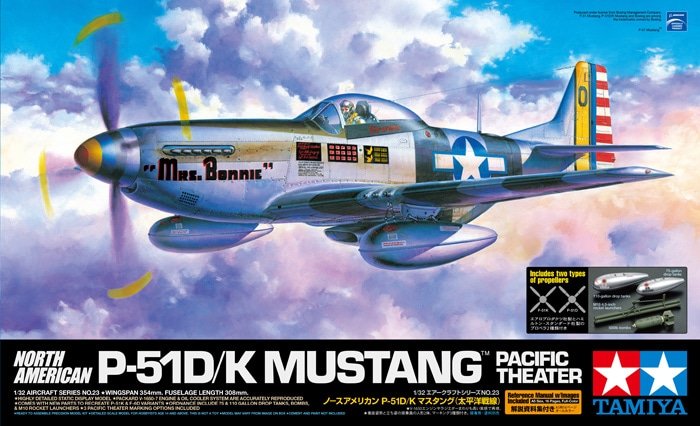 1:32 Tamiya 60323 North American P-51D/K Mustang &ndash; Pacific Theater &ndash; WWII Fighter Aircraft &ndash; Propeller Plane - Tam60323 1 - TAM60323
