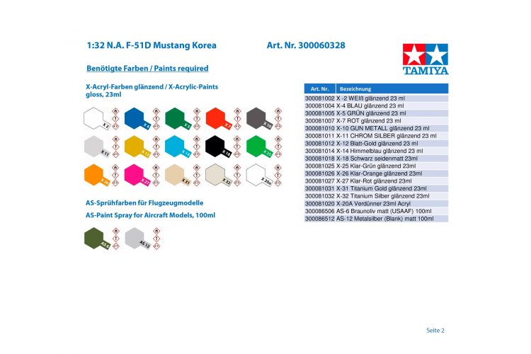 1:32 Tamiya 60328 F-51D Mustang Korean War - Tam60328 3 - TAM60328