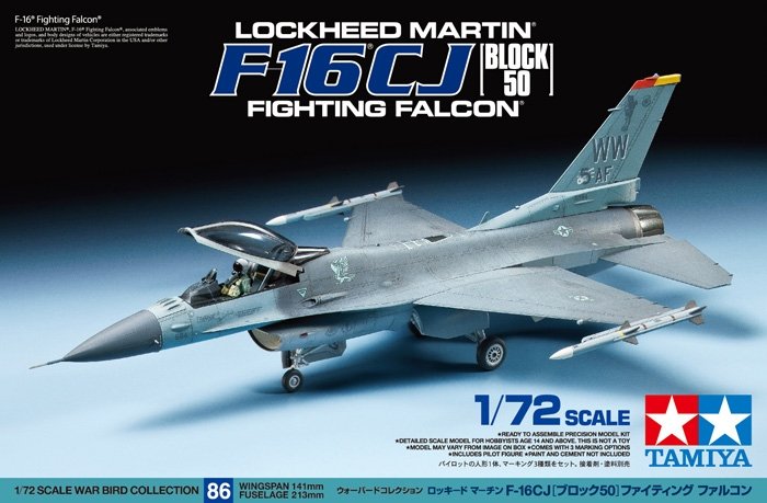 1:72 Tamiya 60786 Lockheed Martin F-16CJ Block 50 Fighting Falcon &ndash; American Jet Fighter - Tam60786 1 - TAM60786