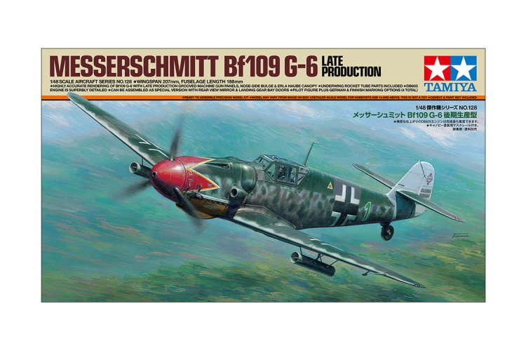 1:48 Tamiya 61128 Messerschmitt Bf 109 G-6 - Late Productie WWII - Duits Jachtvliegtuig - Tam61128 1 - TAM61128