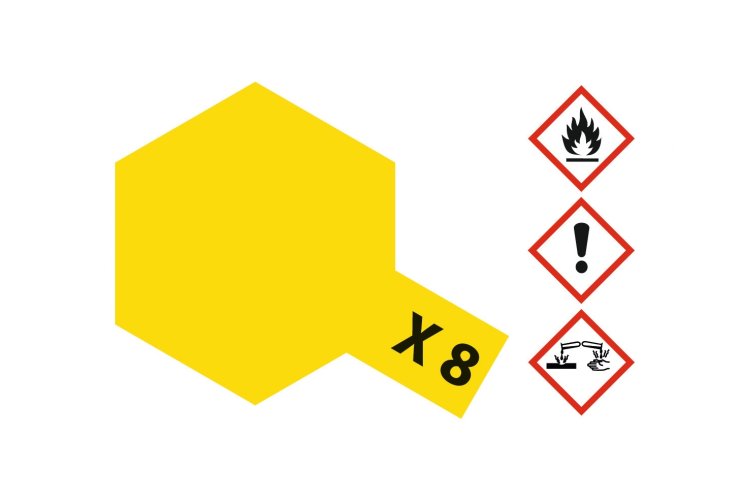 Tamiya X-8 Lemon Yellow - Gloss - Acryl - 23ml - Tam81008 2 - TAM81008