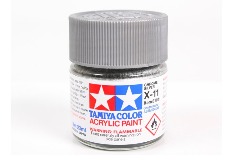 Tamiya X-11 Chrome Silver - Gloss - Acryl - 23ml - Tam81011 1 - TAM81011