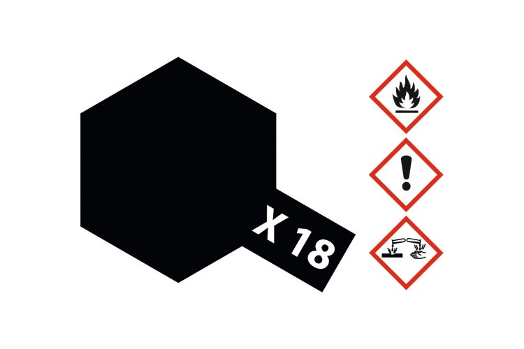 Tamiya X-18 Black - Satin - Acryl - 23ml - Tam81018 2 - TAM81018