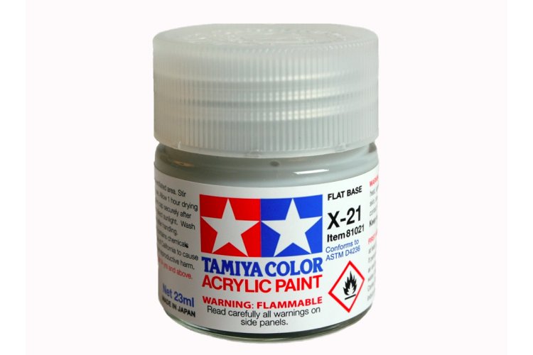 Tamiya X-21 Flate Base Primer - Matt - Acryl - 23ml - Tam81021 1 - TAM81021