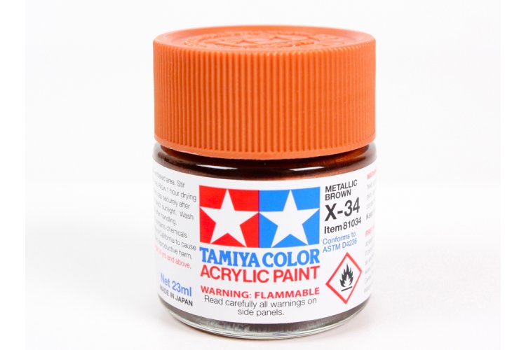Tamiya X-34 Brown - Metallic - Gloss - Acryl - 23ml - Tam81034 1 - TAM81034