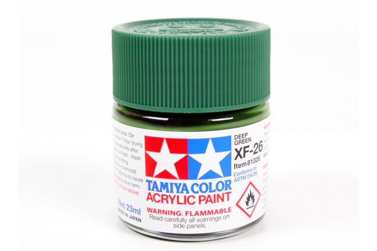 Tamiya XF-26 Dark Green - Matt - Acryl - 23ml - Tam81326 1 - TAM81326