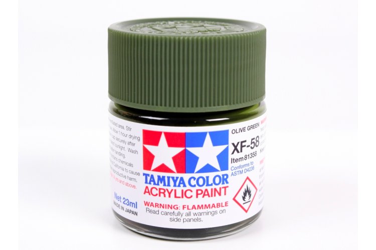 Tamiya XF-58 Olive Green - Matt - Acryl - 23ml - Tam81358 1 - TAM81358