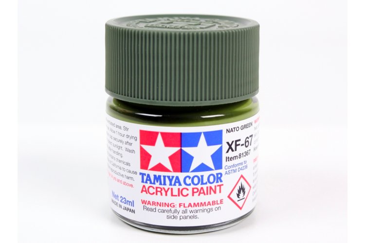 Tamiya XF-67 NATO Green - Matt - Acryl - 23ml - Tam81367 1 - TAM81367