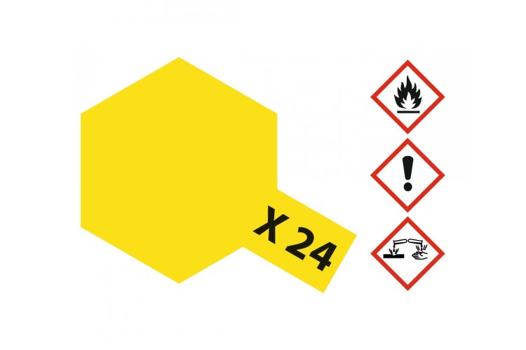 Tamiya X-24 Yellow Clear - Gloss - Acryl - 10ml - Tam81524 xs 2 - TAM81524-XS
