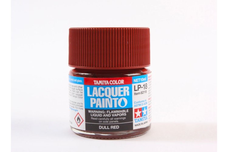 Tamiya LP-18 Dull Red - Matt - Lacquer Paint - 10ml - Tam82118 xs 1 - TAM82118-XS