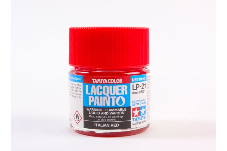 Tamiya LP-21 Italian Red - Gloss - Lacquer Paint - 10ml - Tam82121 xs 1 - TAM82121-XS