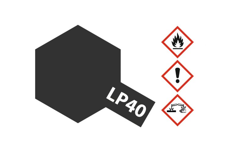 Tamiya LP-40 Black Metallic - Gloss - Lacquer Paint - 10ml - Tam82140 xs 2 - TAM82140-XS