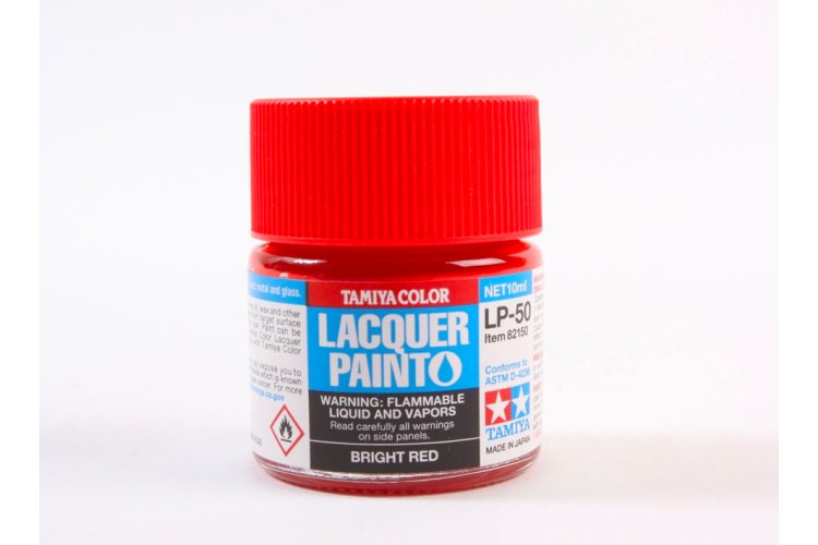 Tamiya LP-50 Bright Red - Gloss - Lacquer Paint - 10ml - Tam82150 xs 1 - TAM82150-XS