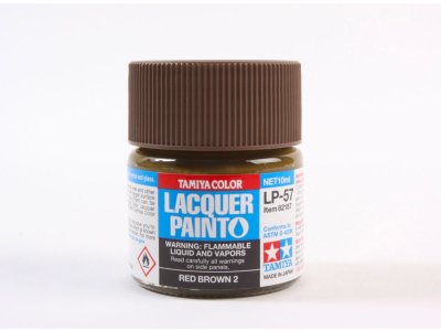 Tamiya LP-57 Red Brown 2 - Matt - Lacquer Paint - 10ml - Tam82157 xs 1 - TAM82157-XS