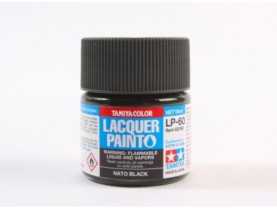 Tamiya LP-60 NATO Black - Matt - Lacquer Paint - 10ml - Tam82160 xs 1 - TAM82160-XS